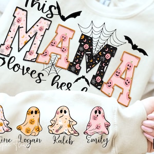 Diese Mama liebt ihre Boos PNG, Halloween PNG, Gruselige Mama Png, Mama Sublimationsdesign, Halloween-Geist Png, digitaler Download