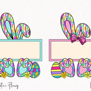 Personalized Easter Name PNG, Easter PNG, Easter Name Sublimation, Brushstroke Png, Bunny Ears Png, Custom Name Sign