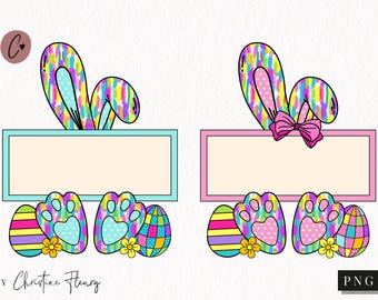 Personalized Easter Name PNG, Easter PNG, Easter Name Sublimation, Brushstroke Png, Bunny Ears Png, Custom Name Sign