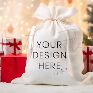 Santa Sack Mockup with Gifts, Santa Bag Mockup, Christmas SVG Mockup, Christmas Mockup, Digital Download