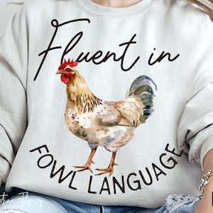Parlant couramment la langue PNG, ferme PNG, ferme Girly Png, conception de sublimation de poulet, fille qui aime les poulets Png, téléchargement numérique