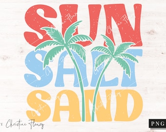 Sun Salt Sand PNG, Summer PNG, Beach Png, Beach Vacation Sublimation Design, Summer Holiday Png, Digital Download