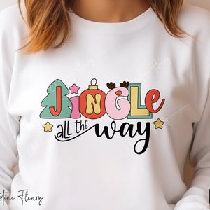 Jingle tout le chemin PNG, sublimation Noël PNG, sublimation Noël rétro, rétro PNG, téléchargement numérique
