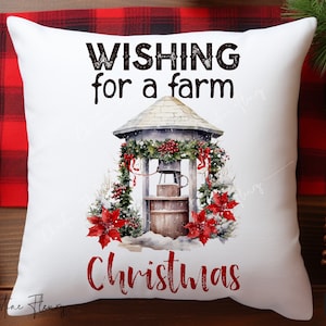 Wishing For a Farm Christmas png, kerstsublimatie png, vintage citaat png, sublimatie ontwerp digitale download