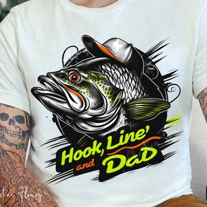 Hook Line en papa bas vissen png, vissen papa png, vaderdagshirt, vissen sublimatie ontwerp, vaderdag bas png, digitale download