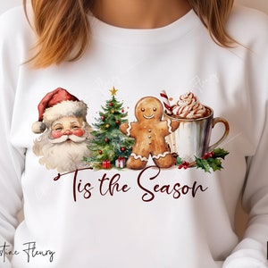 Aquarell Weihnachten Tis The Season PNG, Sublimation Weihnachten PNG, Aquarell Weihnachten Sublimation, Festliche PNG, digitaler Download
