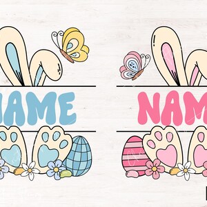 Nom personnalisé de signe de lapin de Pâques PNG, Pâques PNG, sublimation de lapin de Pâques, conception de sublimation, Pâques d'enfants, téléchargement numérique