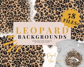 Leopard Bundle Sublimation Backgrounds, Leopard Print Sublimation, leopard Sublimation, Sublimation Splatter Background
