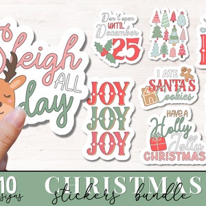 Lindo paquete PNG de pegatinas de Navidad, pegatinas de Navidad imprimibles, pegatina de cotización, PNG de Navidad para uso comercial