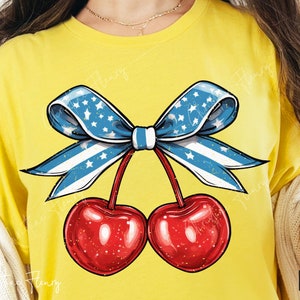 4. Juli Kokette Kirsche PNG, Kokette PNG, amerikanische Girly Png, 4. Juli Sublimationsdesign, Vaterländische Sublimation, digitaler Download
