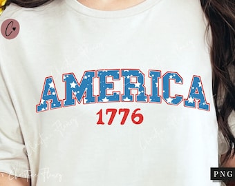 Retro America 1776 PNG, Patriotic PNG, 4th Of July Png, Retro Patriotic Sublimation Design, Retro Sublimation, Digital Download