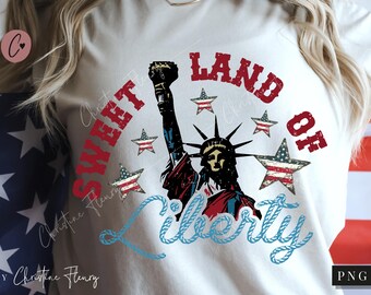 Süßes Land der Freiheit PNG, Vaterländische PNG, 4. Juli Png, Cowboy PNG Sublimationsdesign, Unabhängigkeit Sublimation, digitaler Download