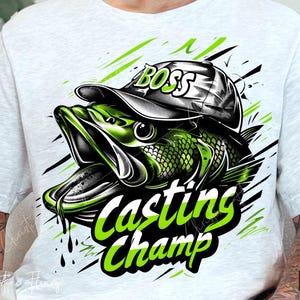 Casting Champ Bass Fishing png, vissen papa png, vaderdagshirt, ontwerp vissen sublimatie, vaderdag bas png, digitale download