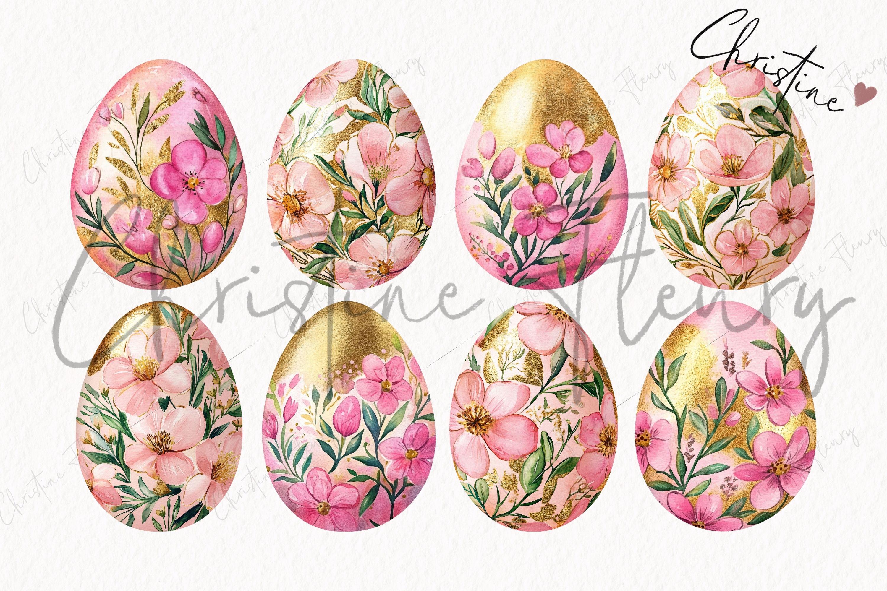Floral Easter Eggs Clipart Bundle, Easter PNG, Soft Girly Era PNG ...