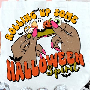 Rétro retrousser un peu d'esprit d'Halloween PNG afro-américain, Halloween PNG, Sublimation de t-shirt drôle d'Halloween, saison effrayante PNG numérique