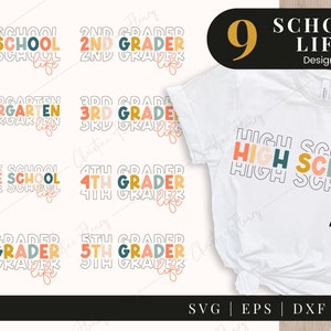 School Life SVG Bundle, School Svg, Terug naar School Svg, Kid Shirt, School Shirt svg, School Quote svg, School Sayings, Cricut Cut File