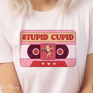 Retro cassette stomme Cupido png, retro valentijn png, sublimatie Valentijnsdag png, grappige valentijnskaart sublimatie, digitale download