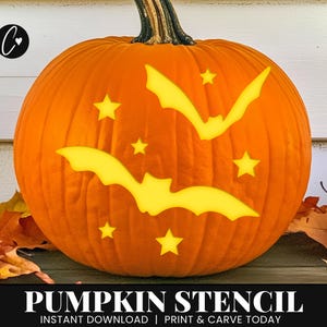 Bats Pumpkin Stencil, Printable Pumpkin Stencil, Jack O Lantern, Pumpkin Carving Stencil, Halloween Crafts, Pumpkin Stencil Halloween