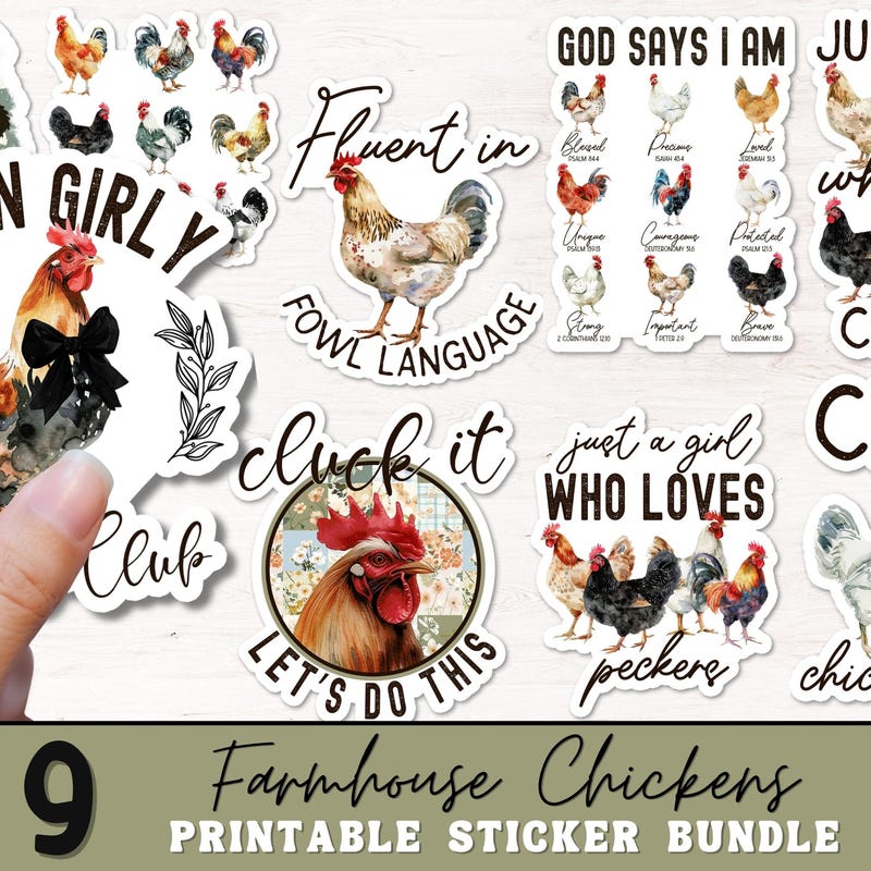 Chicken Stickers - Etsy
