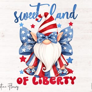 Doce Terra da Liberdade, 4 de Julho PNG, PNG Patriótico, Camiseta Infantil de 4 de Julho, Design de Sublimação Americana em Aquarela, Dia da Independência PNG