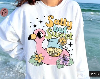 Groovy Salty But Sweet PNG, Summer PNG, Retro Summer Png, Beach Babe Sublimation Design, Summer Holiday Png, Digital Download