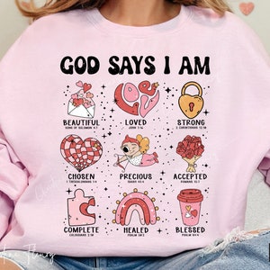God Says I Am Valentine PNG, Retro Valentine PNG, Christian Valentine Sublimation, God Valentine PNG, Digital Download