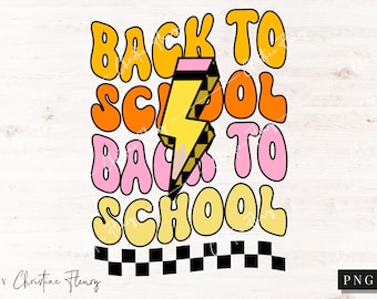 Retro Back to School PNG, First Day Of School PNG, Groovy School Png, School Sublimation Design, Retro Png, Digital Download