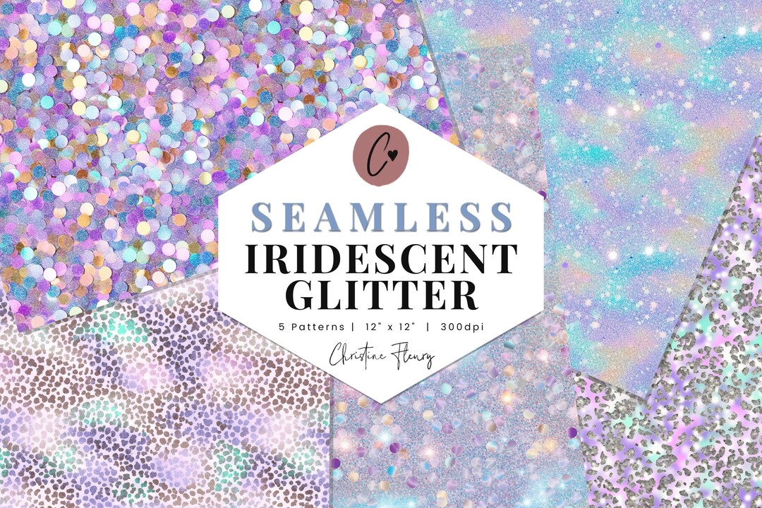 Iridescent Glitter Digital Paper Mini Pack, Seamless Glitter Patterns ...