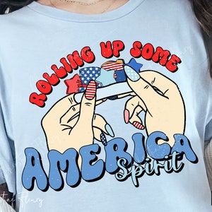 Retro Rolling Up Some America Spirit png, 4 juli png, Independence Day png, grappige 4 juli png, retro Amerika png, digitale download