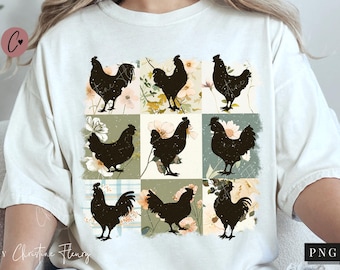 Rustic Chickens PNG, Farmhouse PNG, Chickens Sublimation Design, Retro Chicken Mama Png, Mother's Day Farm Sublimation, Digital Download