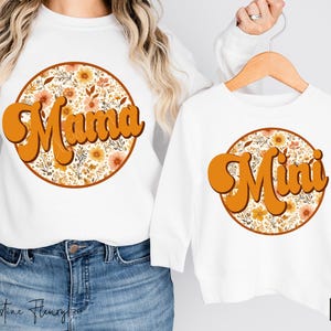 Matching Retro Fall Mama Mini PNG, Fall PNG, Thanksgiving Png, Fall Mama Sublimation Design, Digital Download