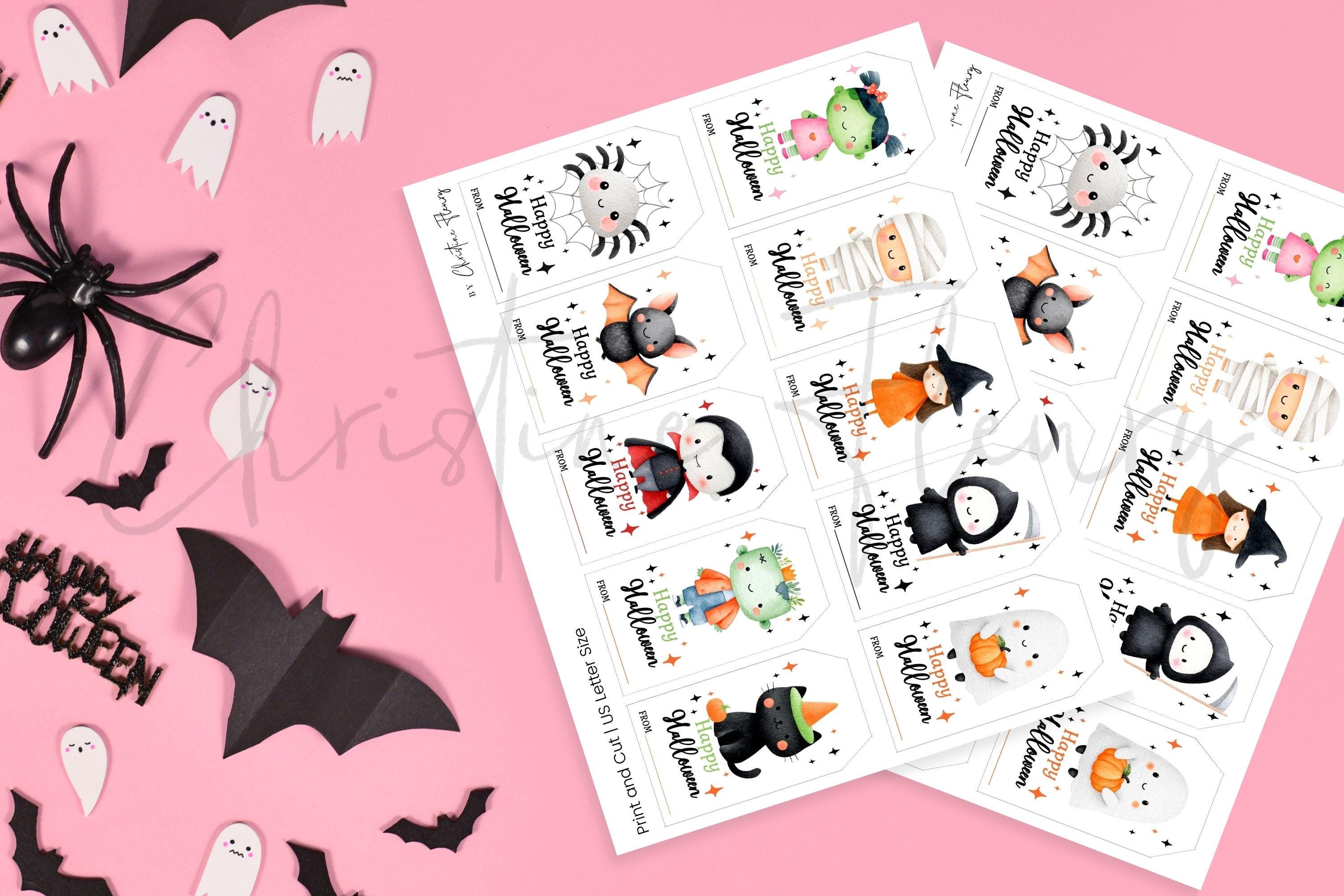 10 Printable Cute Happy Halloween Gift Tags, Trick or Treat Favor Tags ...