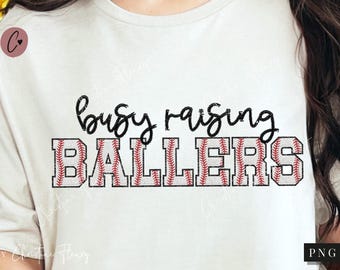 Embroidered Busy Raising Ballers Chenille Patch PNG, Baseball PNG, Chenille Mom, Sublimation Design, Baseball Sublimation, Digital Download