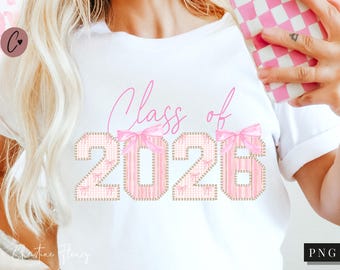 Perle Girly Classe del 2026 PNG, Civetta Girly PNG, Preppy Senior PNG, Design per sublimazione del ritorno a scuola, Download digitale