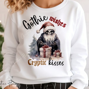 Gothic Wünsche Cryptic Kisses, Weihnachtssublimation Shirt PNG, Weihnachten PNG, Gothic PNG, digitaler Download