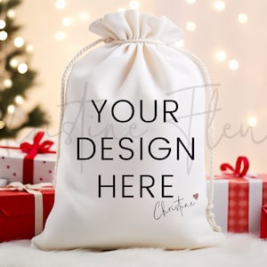 Minimal Santa Sack Mockup, Santa Bag Mockup, Christmas SVG Mockup, Christmas Mockup, Digital Download