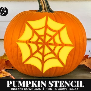 Spiderweb Pumpkin Stencil, Printable Pumpkin Stencil, Jack O Lantern, Pumpkin Carving Stencil, Halloween Crafts, Pumpkin Stencil Halloween