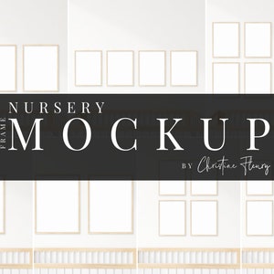 7 Neutral Nursery Wood Frame Mockup Bundle, Boho Frame Mockup Bundle, Nursery Frame Bundle, Frame Mockup, Print Mockup