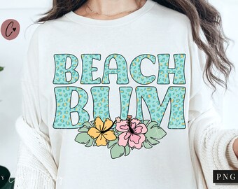Beach Bum PNG, Summer PNG, Leopard Summer Png, Beach Babe Sublimation Design, Summer Holiday Png, Digital Download