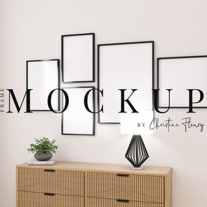 Gallery Wall Frame Mockup, Modern Minimal Mockup, Black Frame Mockup, Minimalist Frame Mockup, Print Mockup, Poster Mockup