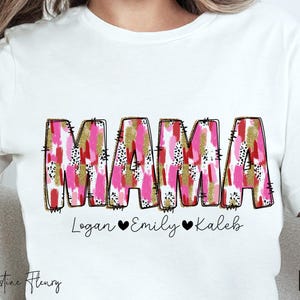 Brushstroke Mama Valentine PNG, Custom Name Space PNG, Pink Valentine, Messy Brush Stroke, Mama Shirt, Valentine Sublimation