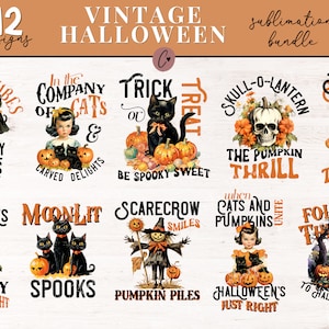 Pacchetto di sublimazione di Halloween vintage, citazione di Halloween vintage PNG, download digitale del design di sublimazione