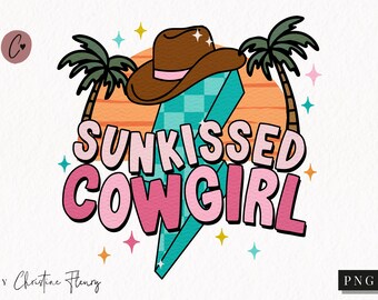 Sunkissed Cowgirl PNG, Summer Png, Preppy Summer Western Png, Coastal Cowgirl Tshirt, Spring Break Png, Beach Sublimation