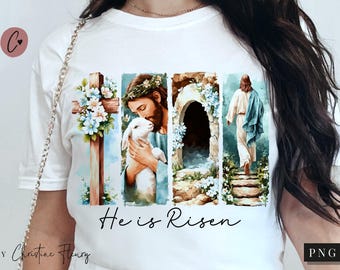 He Is Risen PNG, Brushstroke Easter PNG, Spring Sublimation, Bible Verse Png, The Tomb Is Empty Png, Digital Sublimation
