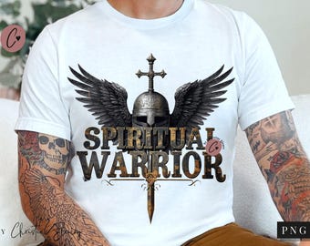 Spiritual Warrior Christian PNG, Christian Shirt PNG, Bible Verse PNG, Youth Christian Sublimation Design, Digital Download