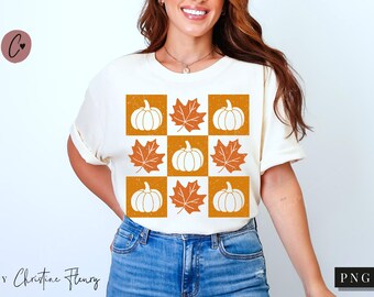 Retro Fall Checkered Pumpkin PNG, Fall PNG, Its Fall Yall Png, Thanksgiving Fall Sublimation Design, Digital Download