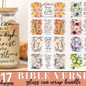 Bibel-Vers-Libbey-Glasverpackungsbündel, christliches PNG, Bibel-Vers-Sublimationsdesign, christlicher Affirmations-Glaube, 16 Unze Libbey Bierglas-Dose
