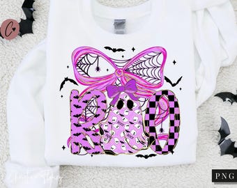 Preppy Boo Ghost Coquette PNG, Halloween PNG, Ghost Coquette Bow PNG, Halloween Sublimation Design, Digital Download
