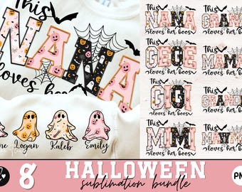This Nana Loves Her Boos PNG, Halloween PNG, Spooky Gigi Png, Grandma Sublimation Design, Halloween Mimi Png, Digital Download