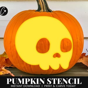 Skull Pumpkin Stencil, Printable Pumpkin Stencil, Jack O Lantern, Pumpkin Carving Stencil, Halloween Crafts, Pumpkin Stencil Halloween